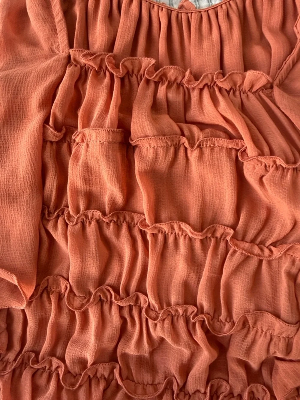 Free People Rust Orange Ruffled One-Piece Bodysuit